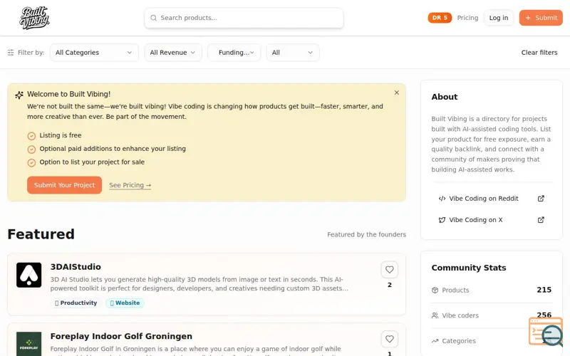 Screenshot of Built Vibing