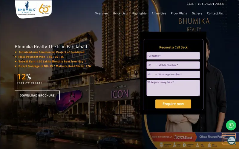 Screenshot of Bhumika Realty The Icon Faridabad