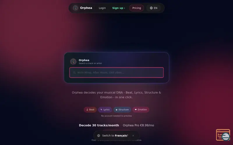 Screenshot of Orphea
