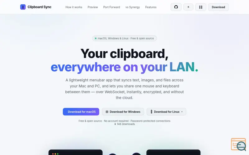 Screenshot of Clipboard Sync