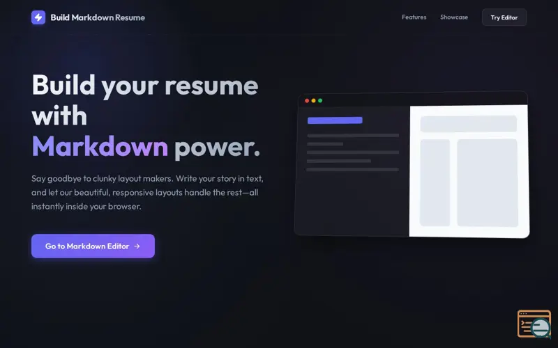 Screenshot of Build Markdown Resume