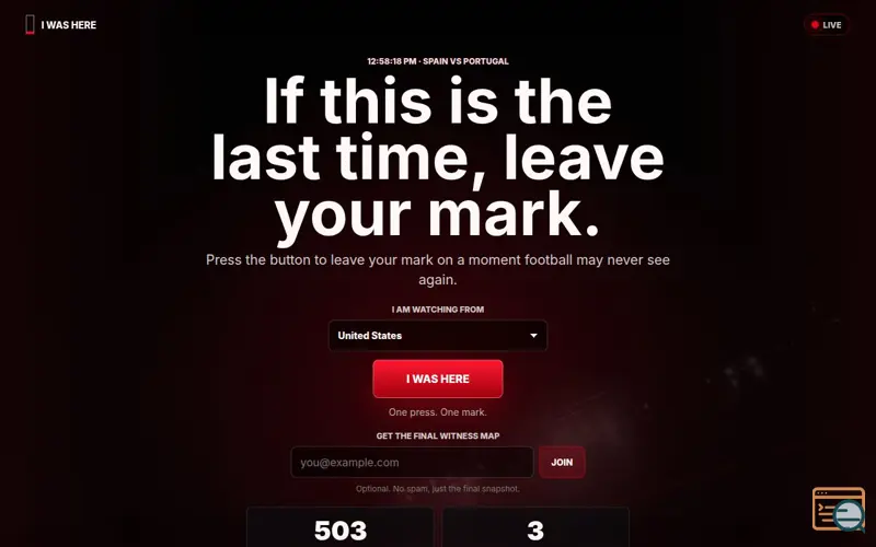 Screenshot of I Was Here