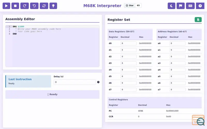 Screenshot of M68k-interpreter