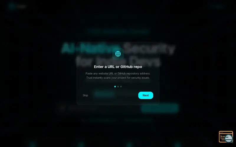 Screenshot of Trust, a launch using Gabia
