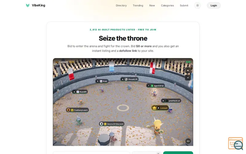 Screenshot of VibeKing