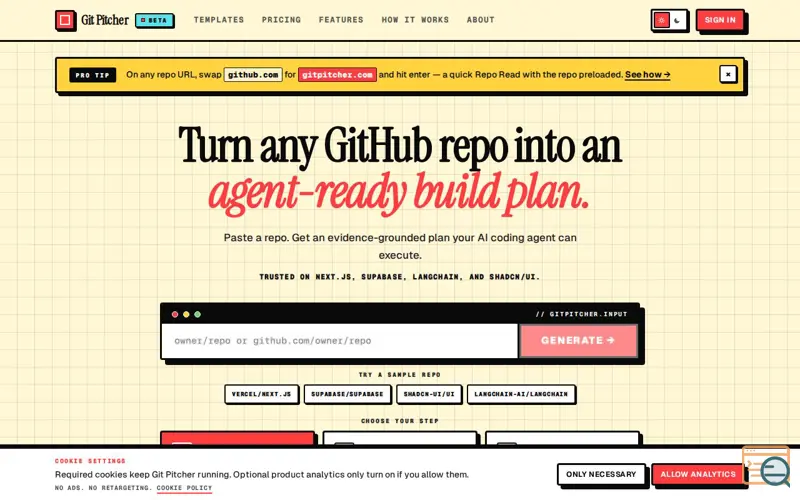 Screenshot of Git Pitcher