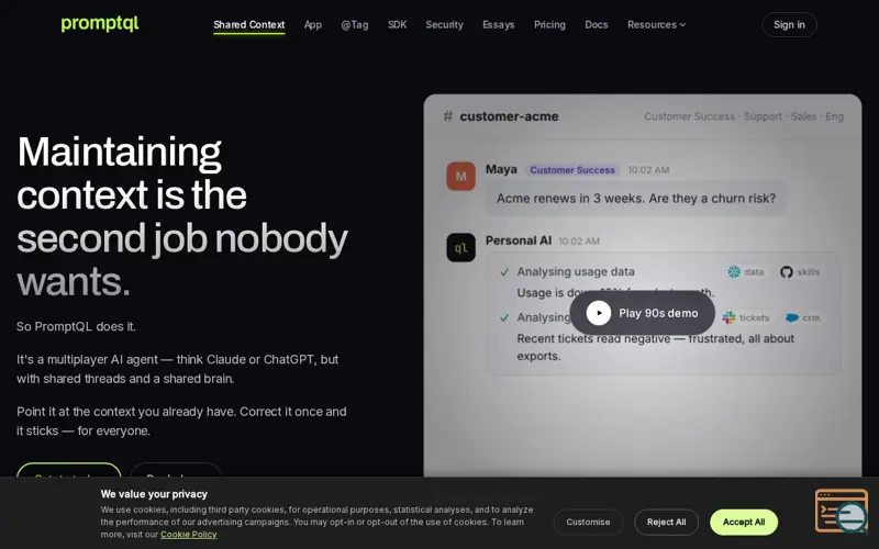 Screenshot of PromptQL