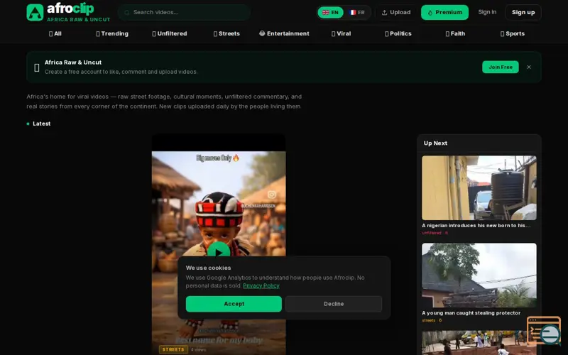 Screenshot of Afroclip