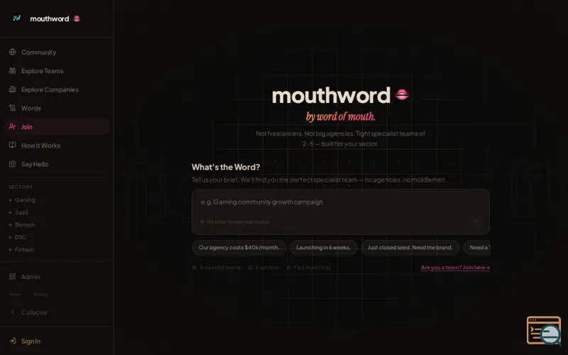 Screenshot of Mouthword