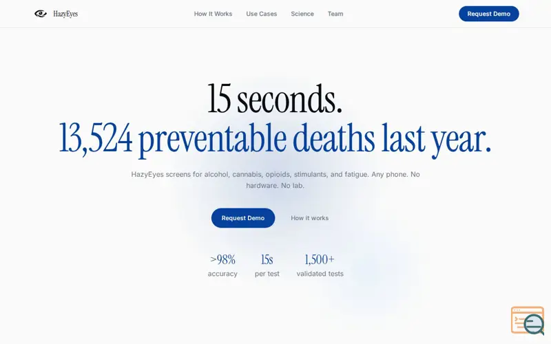 Screenshot of EyeBreathalyzer by HazyEyes
