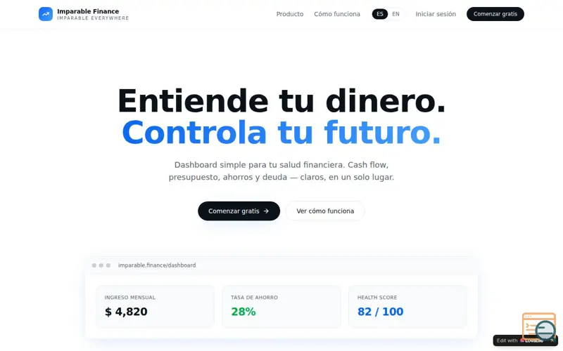 Screenshot of Imparable Finance