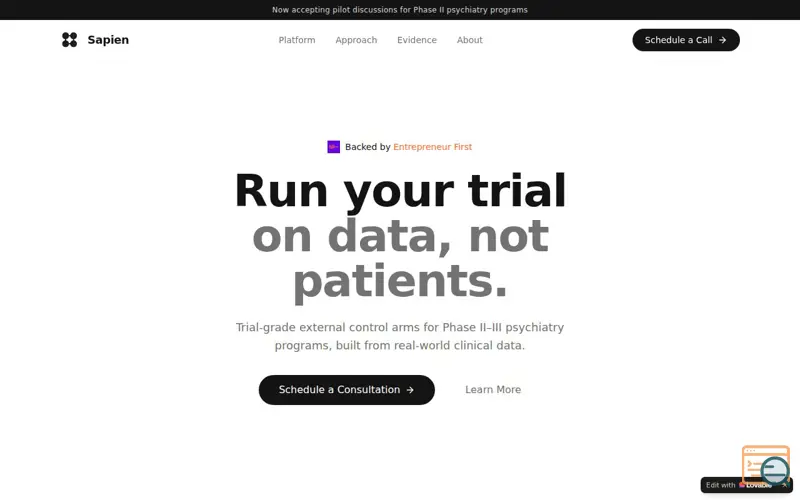 Screenshot of Sapien Labs