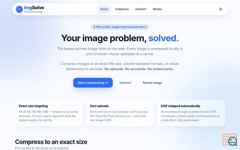 Screenshot of ImgSolve