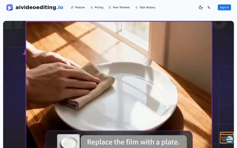 Screenshot of aivideoediting.io