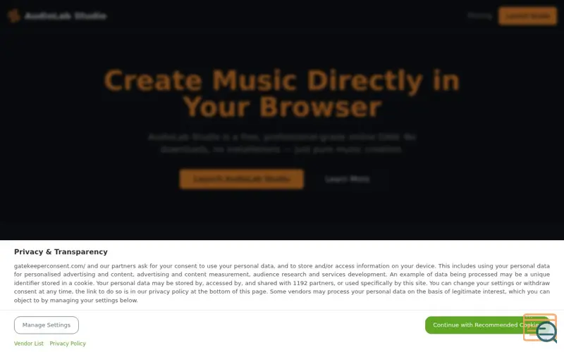 Screenshot of AudioLab Studio