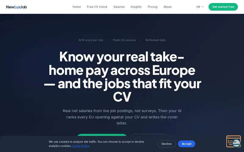 Screenshot of NewLuxJob