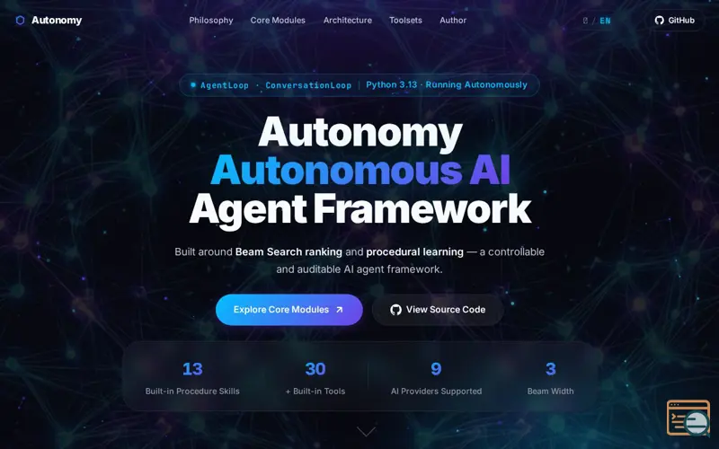 Screenshot of Autonomy