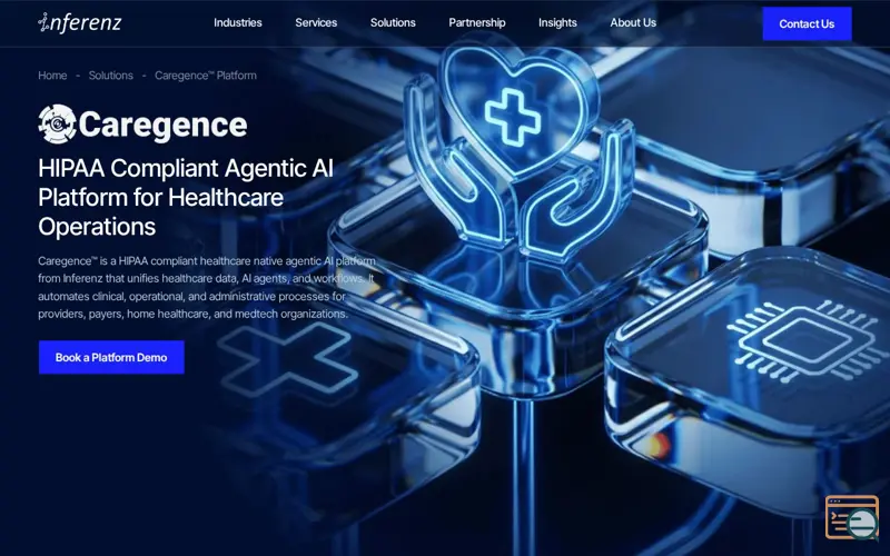 Screenshot of Caregence™ Platform, a launch using Autoptimize