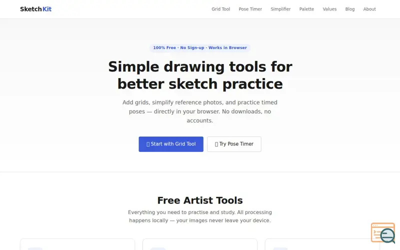 Screenshot of SketchKit Free Drawing Tools for Artists