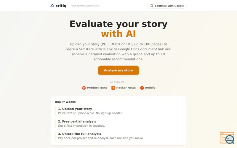 Screenshot of Critiq