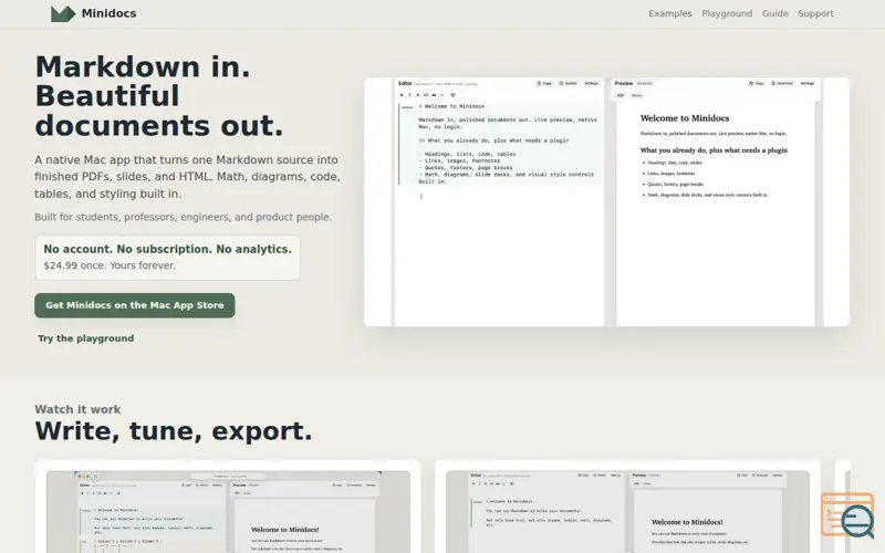Screenshot of Minidocs