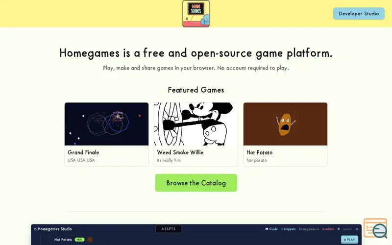 Screenshot of Homegames