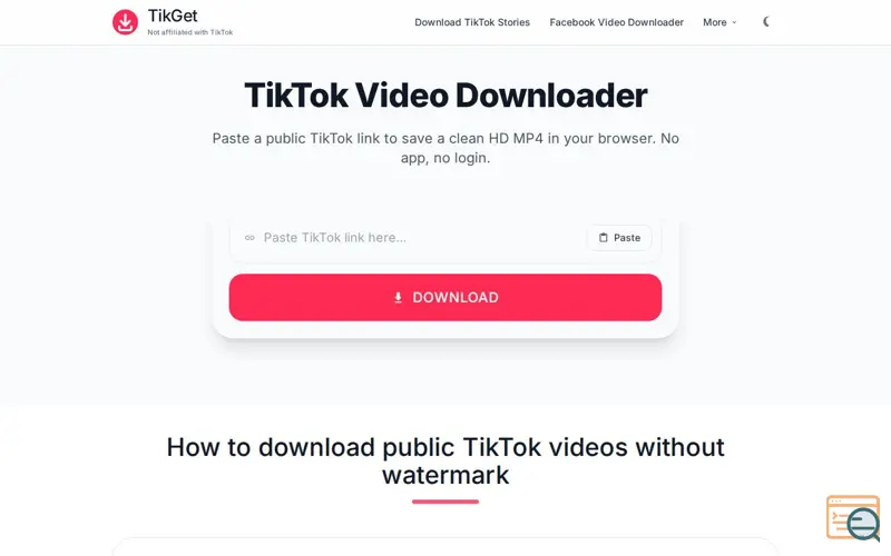 Screenshot of TikGet