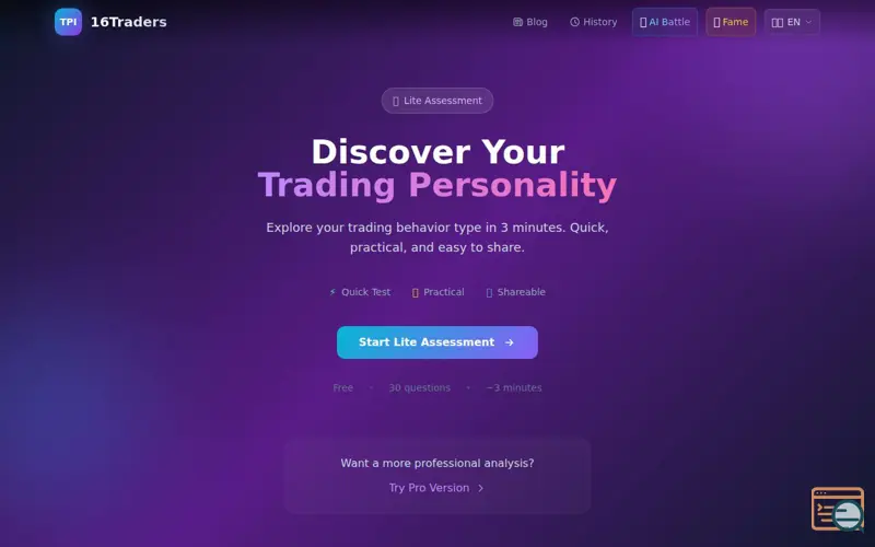 Screenshot of 16Traders