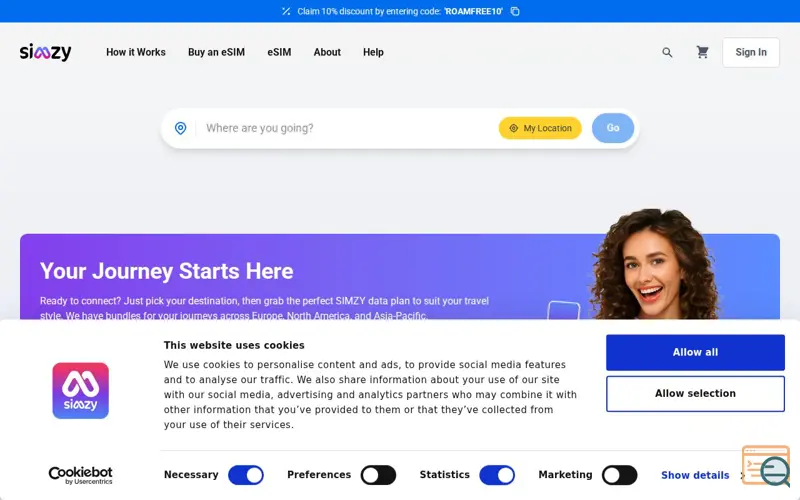 Screenshot of SIMZY
