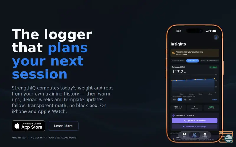 Screenshot of StrengthIQ: Workout Tracker