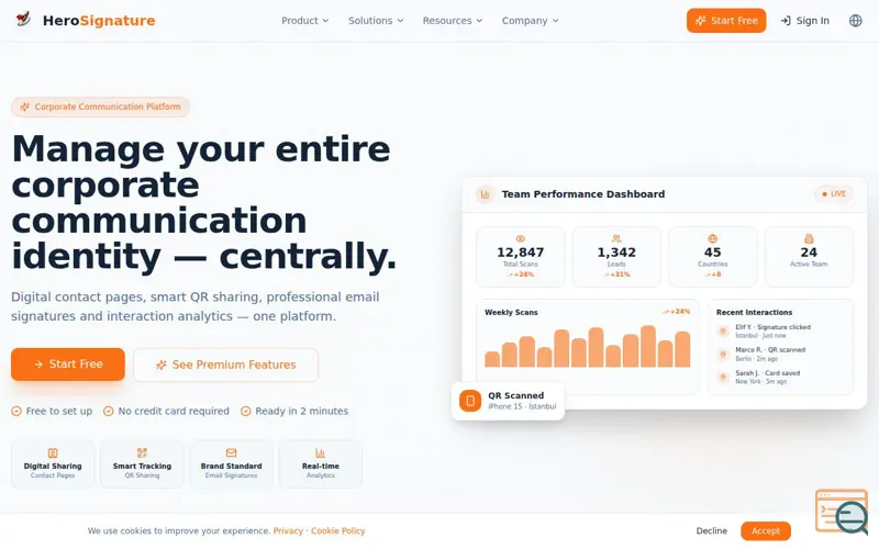 Screenshot of Herosignature: Smart Email Signatures