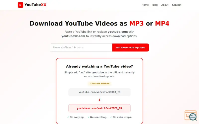 Screenshot of YouTubeXX