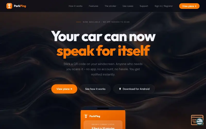 Screenshot of ParkPing