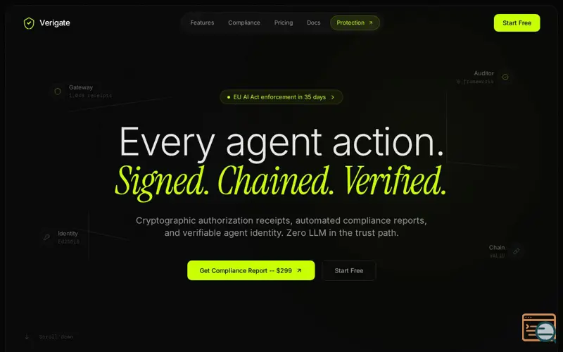 Screenshot of Verigate