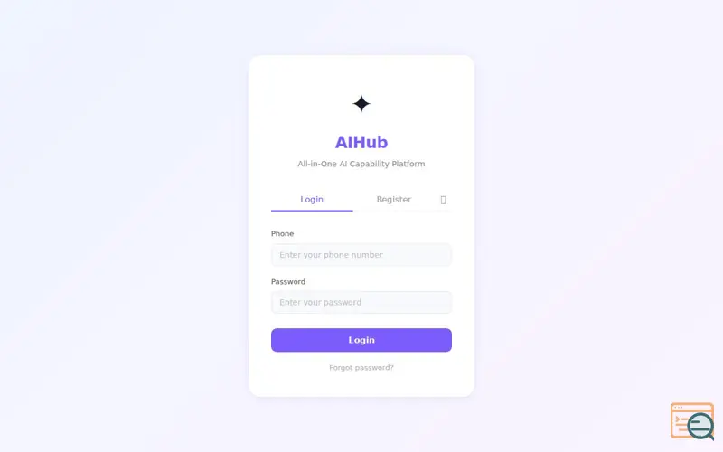 Screenshot of AI HUB