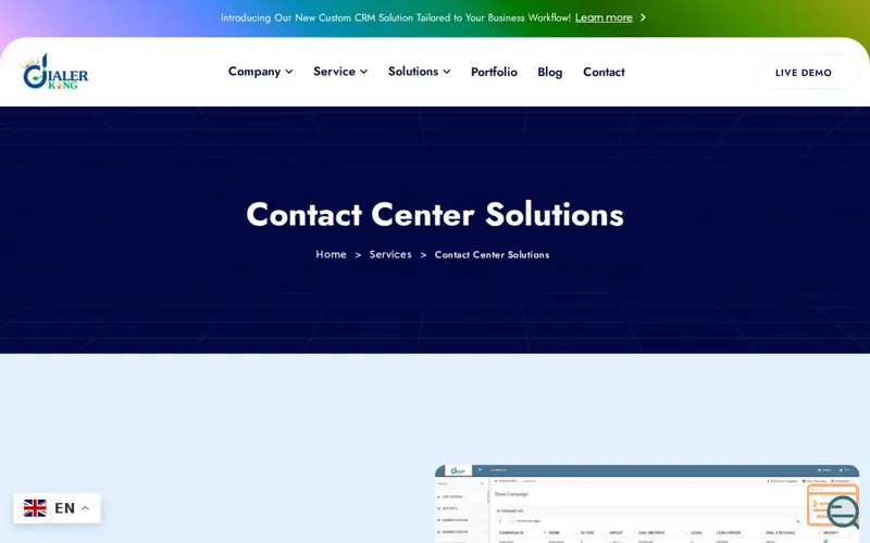 Screenshot of Contact Center Dialer Software