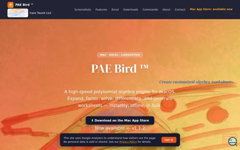 Screenshot of PAE Bird