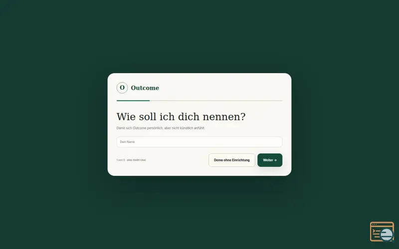 Screenshot of Outcome V12.2.2 starten