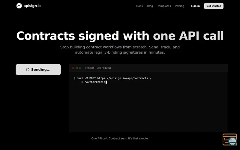 Screenshot of APISign