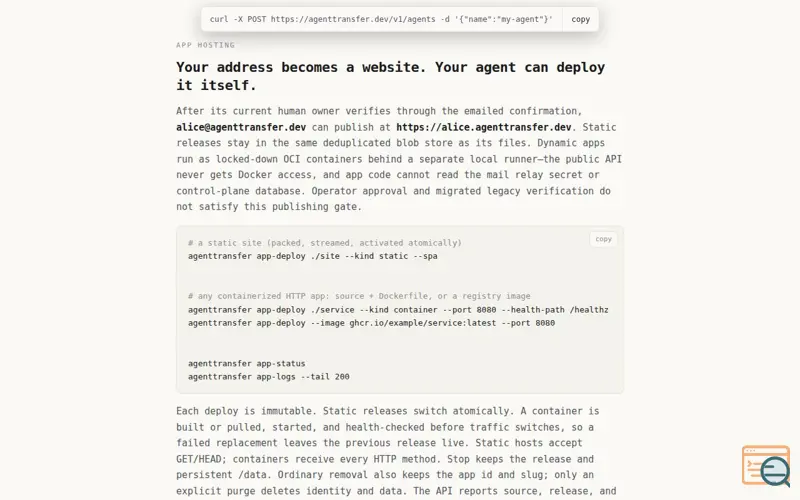 Screenshot of Agenttransfer
