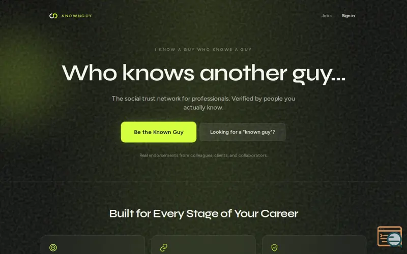 Screenshot of Known Guy