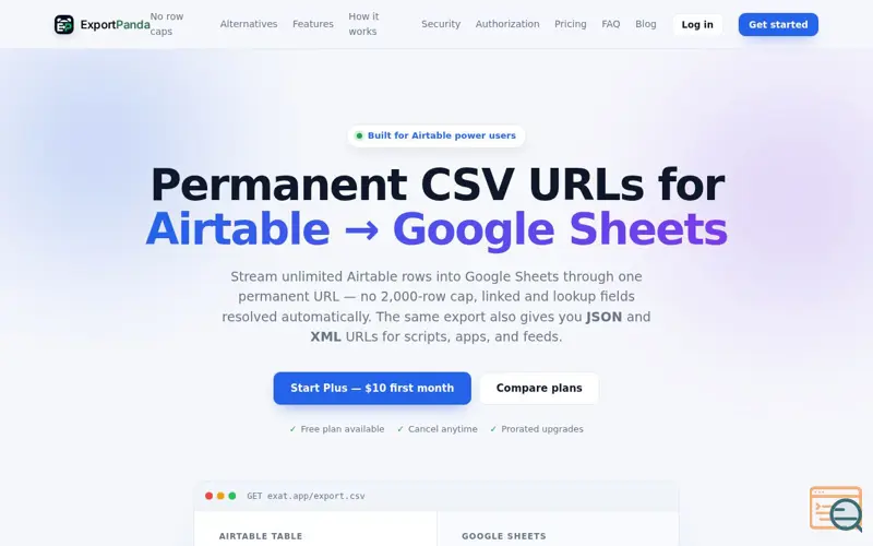 Screenshot of ExportPanda