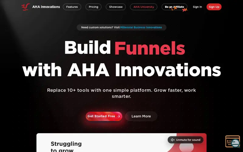 Screenshot of AHA Innovations