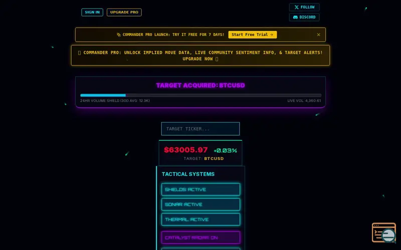 Screenshot of BattleTicker | Implied Volatility & Options Intelligence