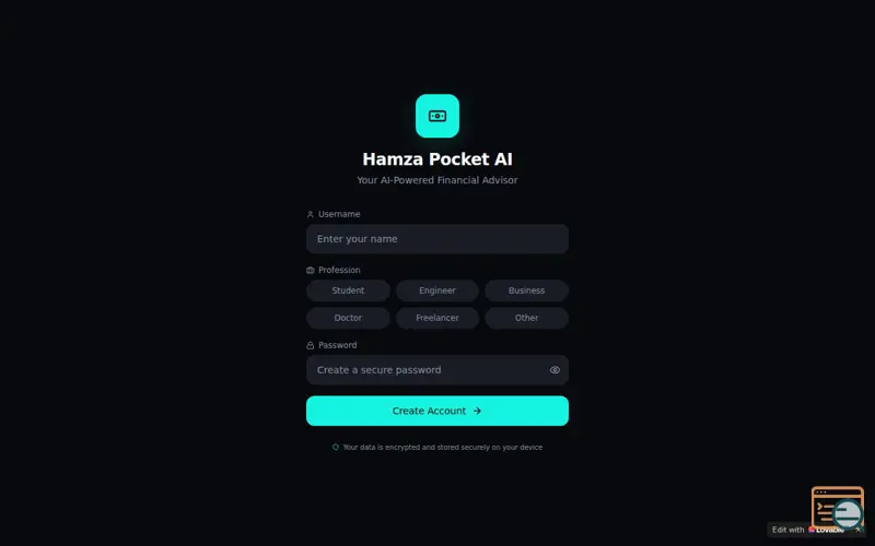 Screenshot of Ai powered fianncial system