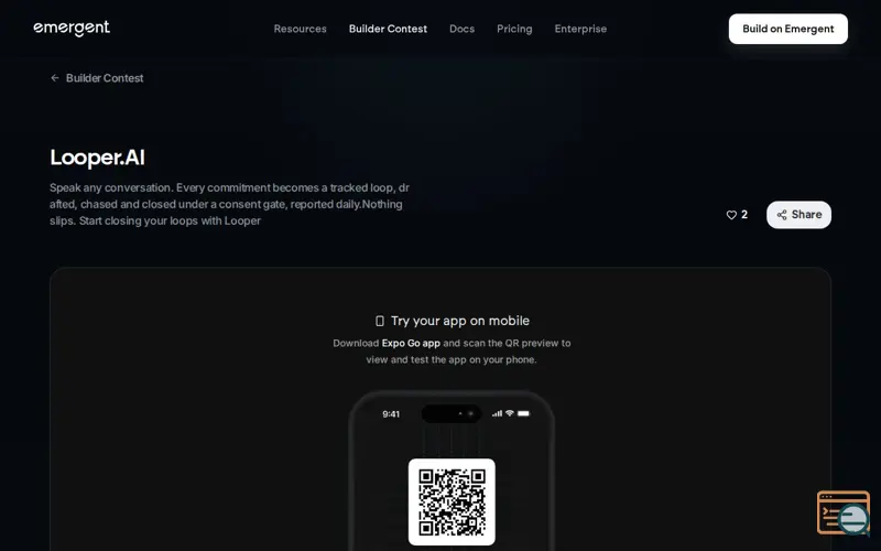 Screenshot of Looper.AI