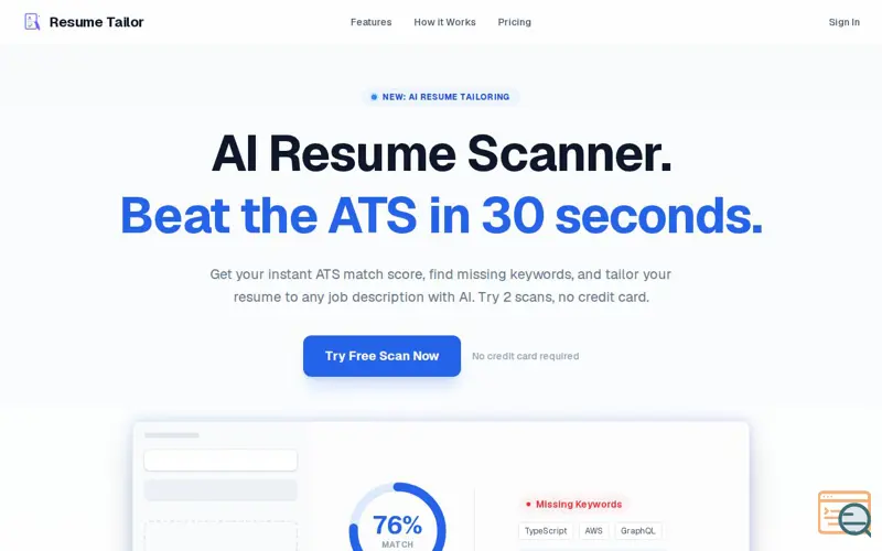 Screenshot of Resume Tailor
