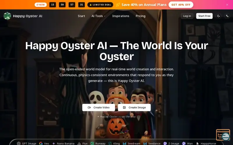 Screenshot of Happy Oyster AI 