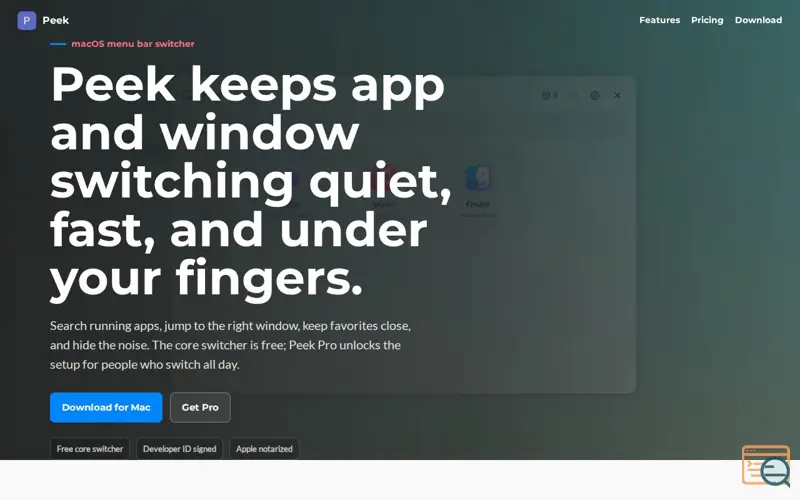 Screenshot of Peek