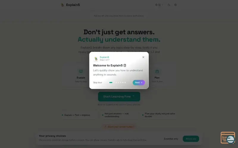 Screenshot of Explain5